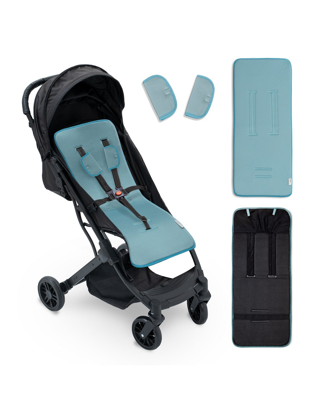 COLCHONETA + PROTECTORES. LISO VERDE. INTERBABY