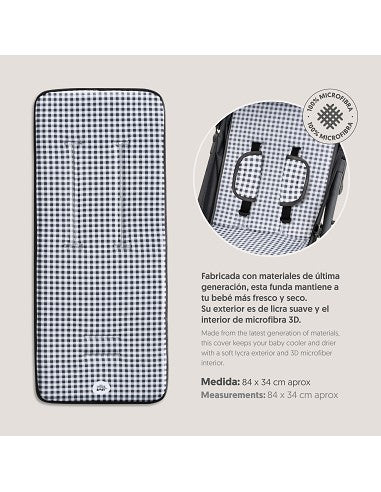 COLCHONETA UNIVERSAL VICHY GRIS INTERBABY