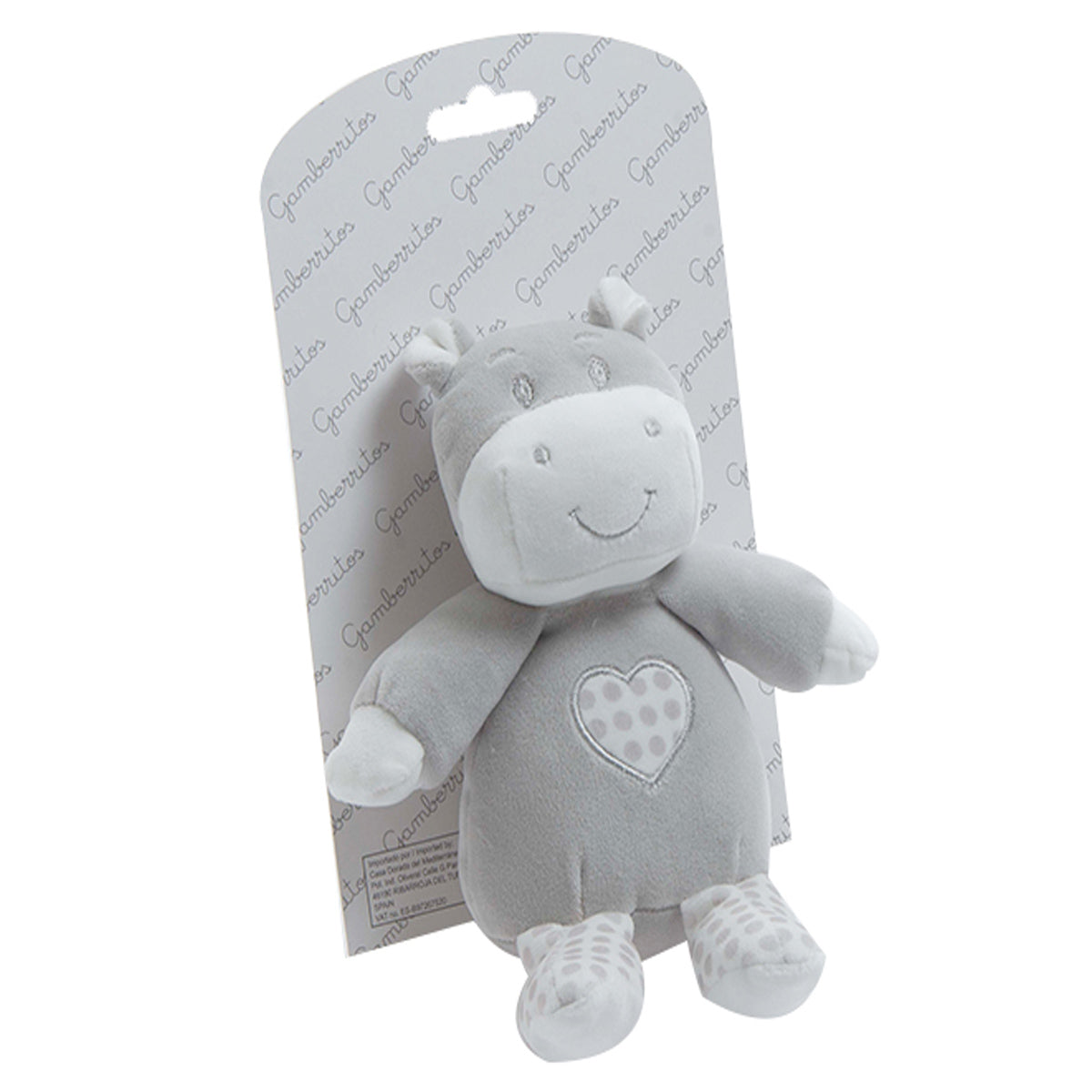 MUÑECO SONAJERO PARA BEBE HIPOPOTAMO GAMBERRITOS