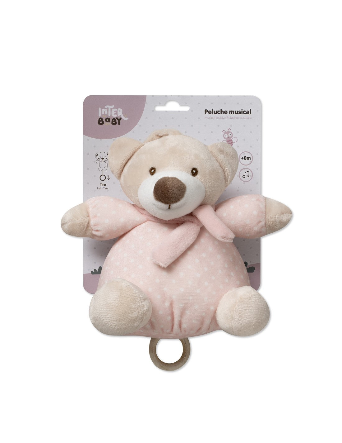 PELUCHE MUSICAL OSO. INTERBABY — ROSA