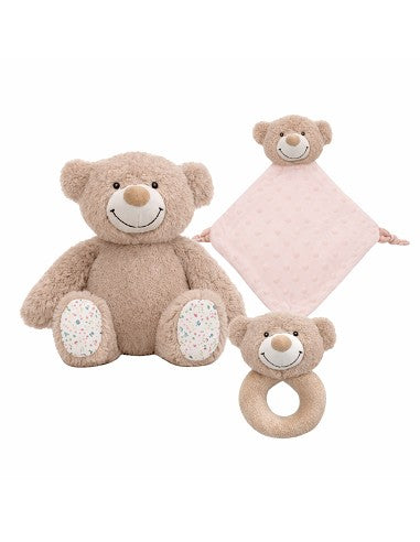SET DE REGALO PELUCHE SONAJERO Y DOUDOU COLECCIÓN BEAR INTERBABY