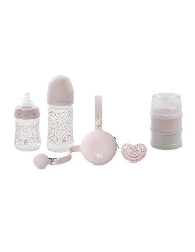SET REGALO PARA BEBE 6 PIEZAS PETALOS DE ROSA INTERBABY