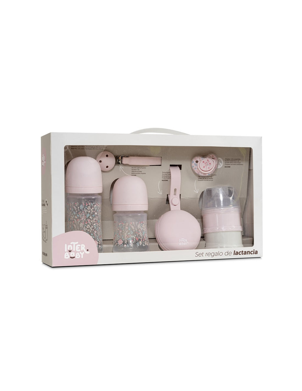 SET REGALO PARA BEBE 6 PIEZAS PETALOS DE ROSA INTERBABY