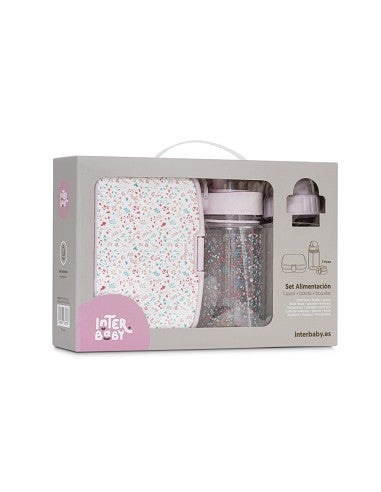 SET DE ALIMENTACION 3 PIEZAS PETALOS DE ROSA INTERBABY