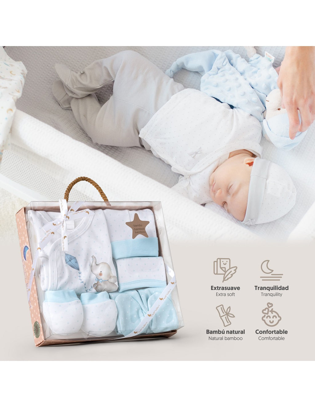SET DE 5 PIEZAS BAMBÚ ELEFANTES INTERBABY