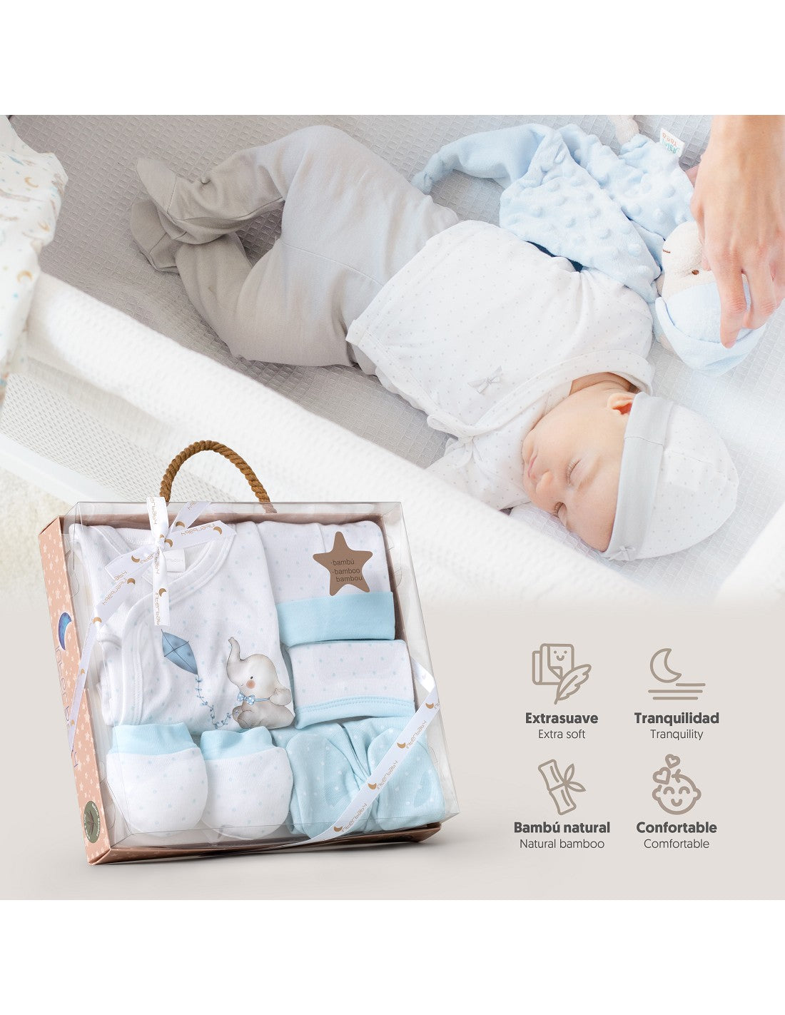 SET DE 5 PIEZAS BAMBÚ ELEFANTES INTERBABY