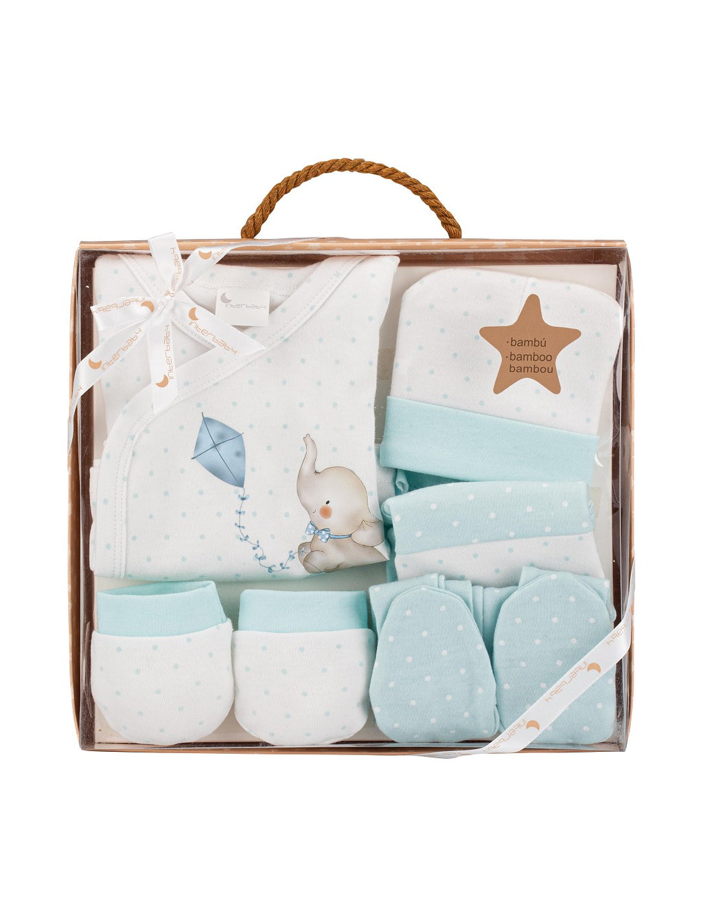 SET DE 5 PIEZAS BAMBÚ ELEFANTES INTERBABY