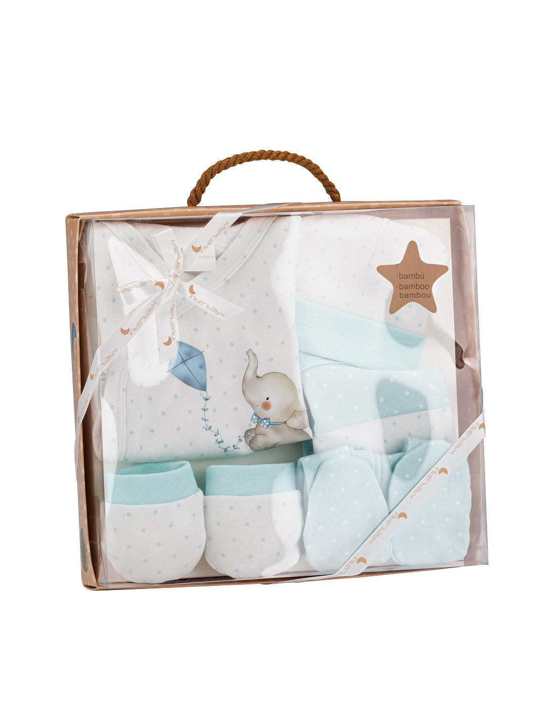 SET DE 5 PIEZAS BAMBÚ ELEFANTES INTERBABY