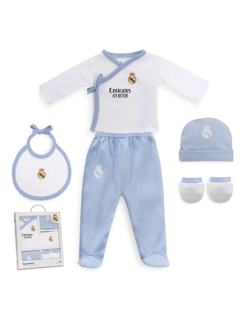 SET DE 5 PIEZAS DEL REAL MADRID AZUL Y ROSA