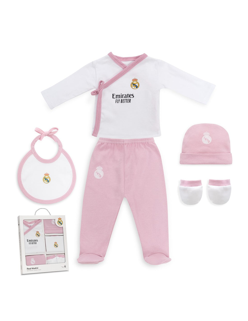 SET DE 5 PIEZAS DEL REAL MADRID AZUL Y ROSA