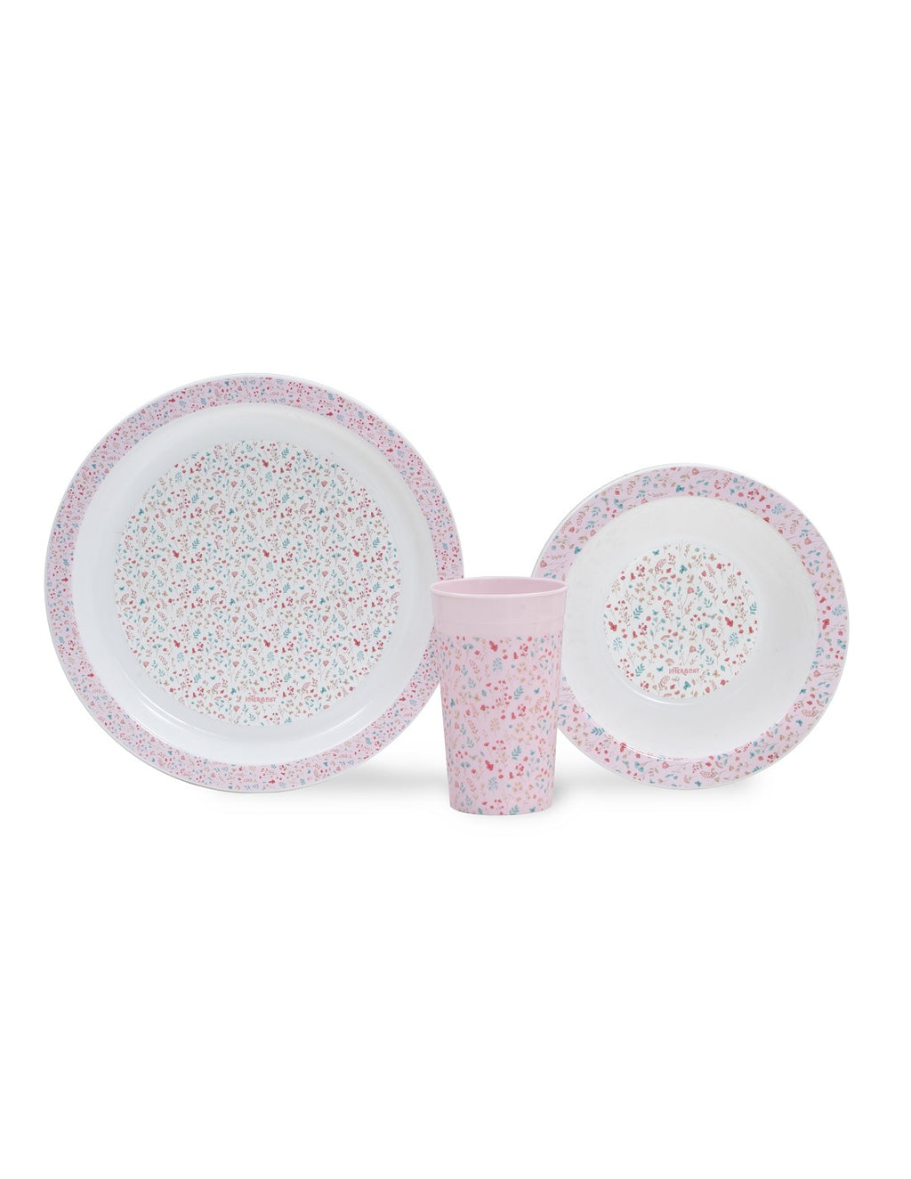 SET DE VAJILLA 3 PIEZAS MODELO PETALOS DE ROSA
