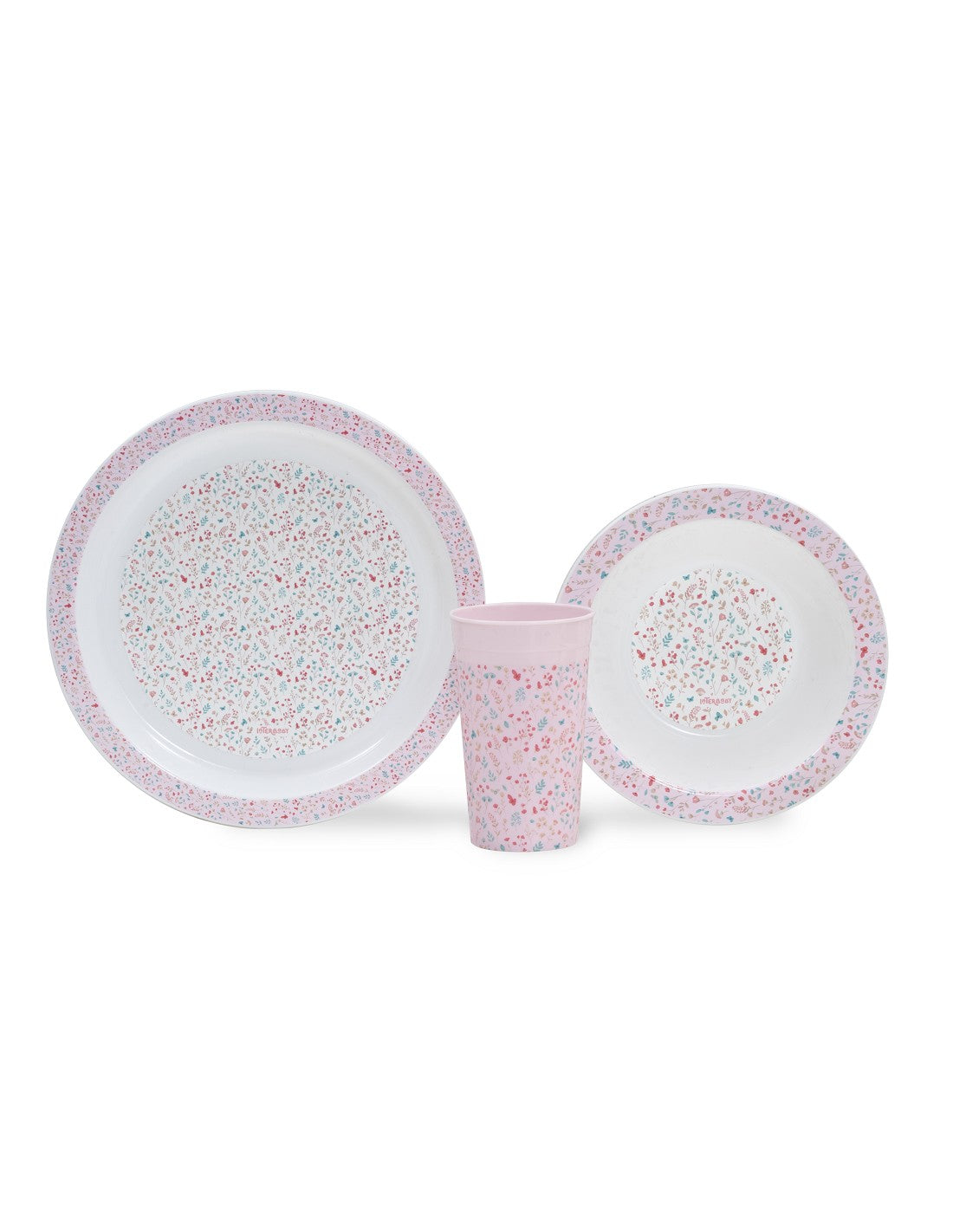 SET DE VAJILLA 3 PIEZAS MODELO PETALOS DE ROSA