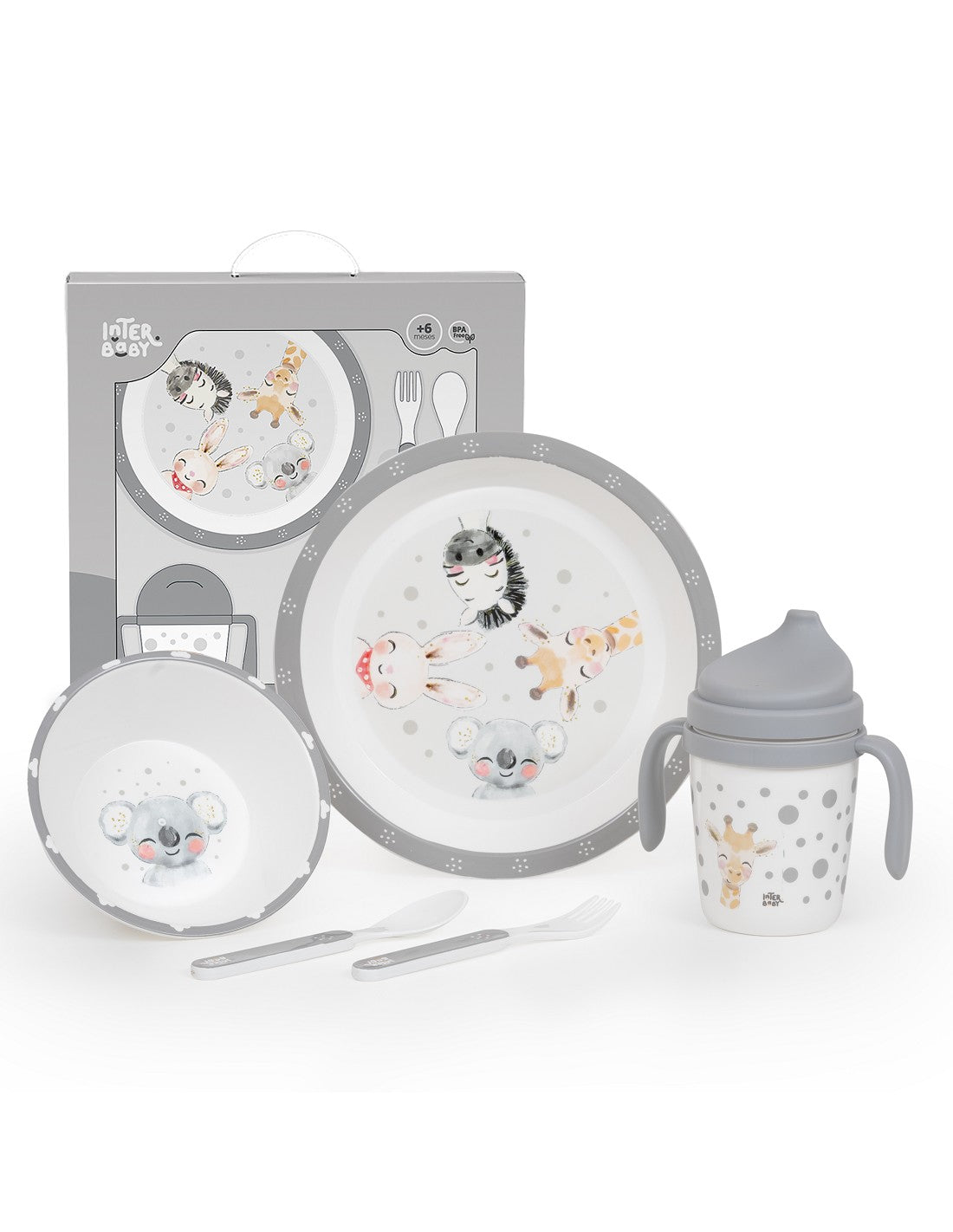 SET DE VAJILLA 5 PIEZAS ACUARELA  INTERBABY