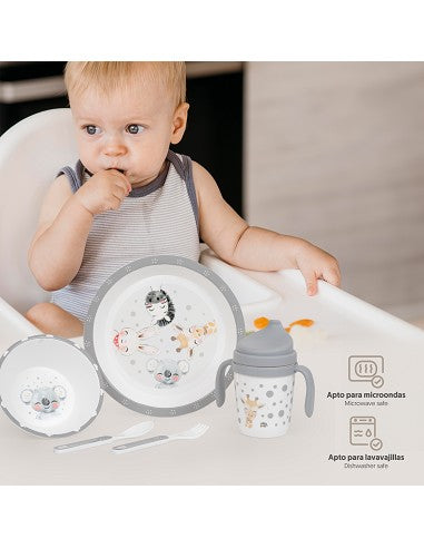 SET DE VAJILLA 5 PIEZAS ACUARELA  INTERBABY