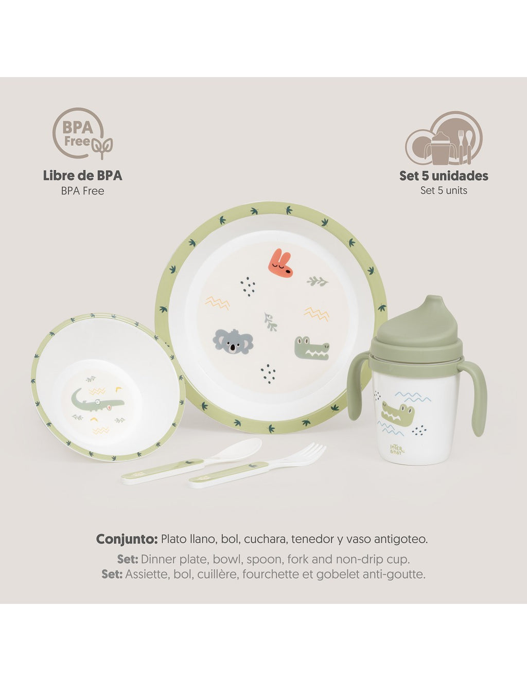 SET DE VAJILLA 5 PIEZAS AUSTRALIA. INTERBABY