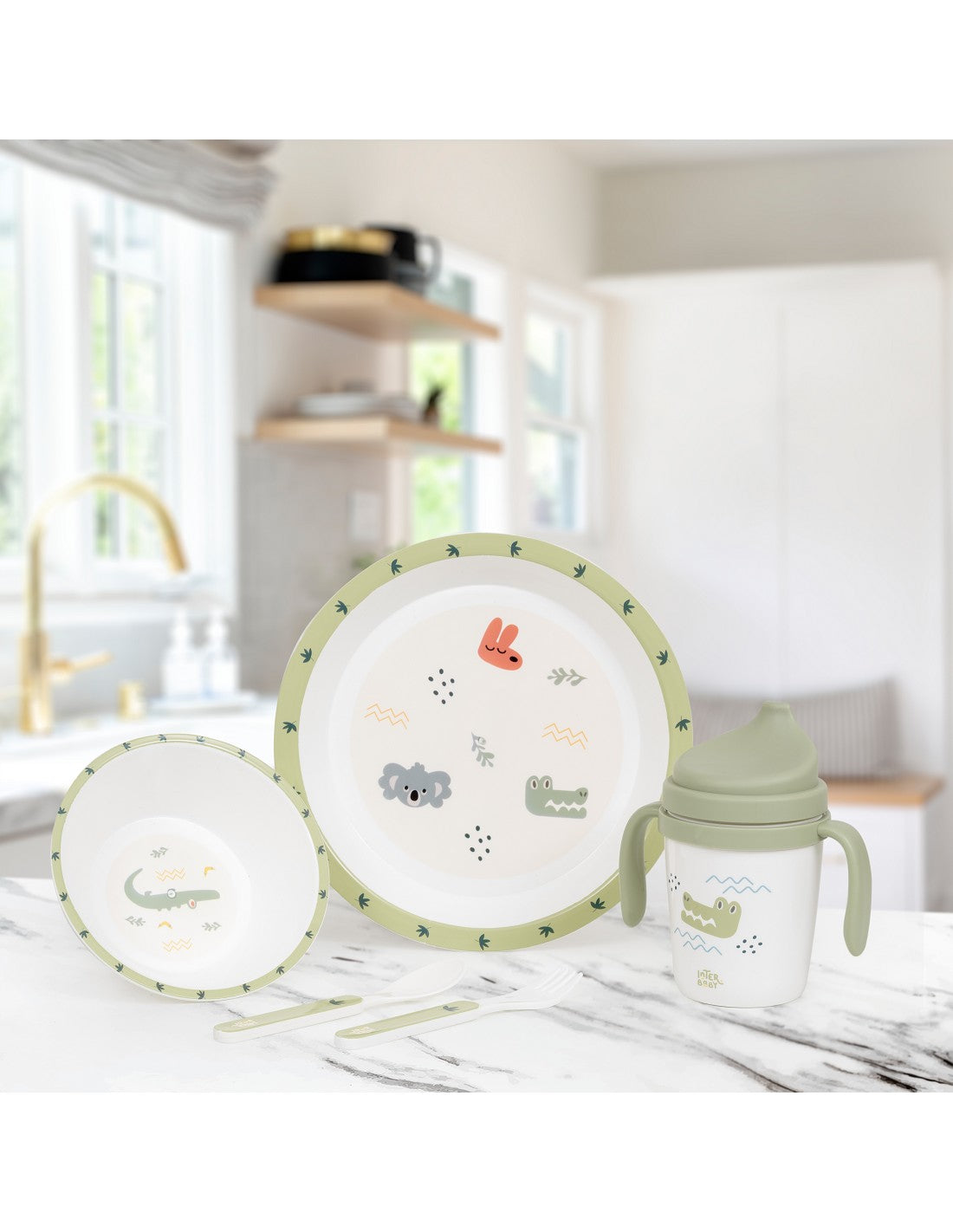 SET DE VAJILLA 5 PIEZAS AUSTRALIA. INTERBABY