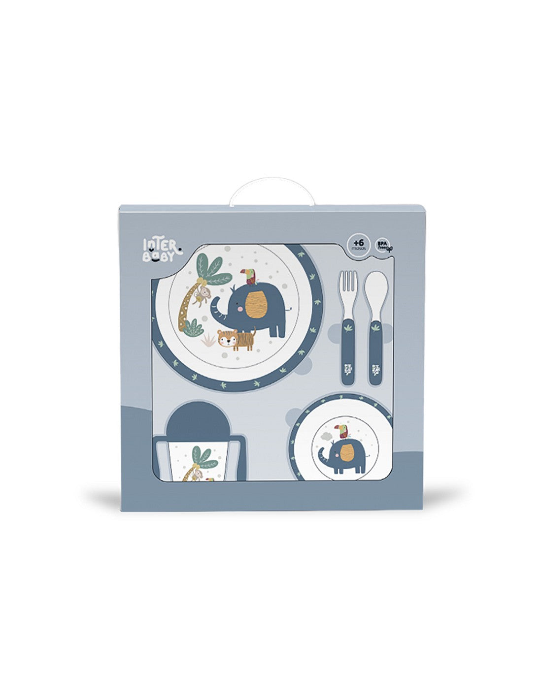 SET DE VAJILLA 5 PIEZAS JUNGLA. INTERBABY