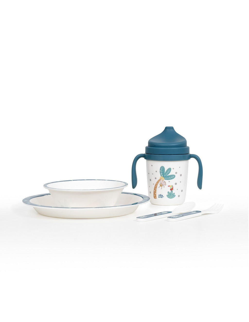 SET DE VAJILLA 5 PIEZAS JUNGLA. INTERBABY