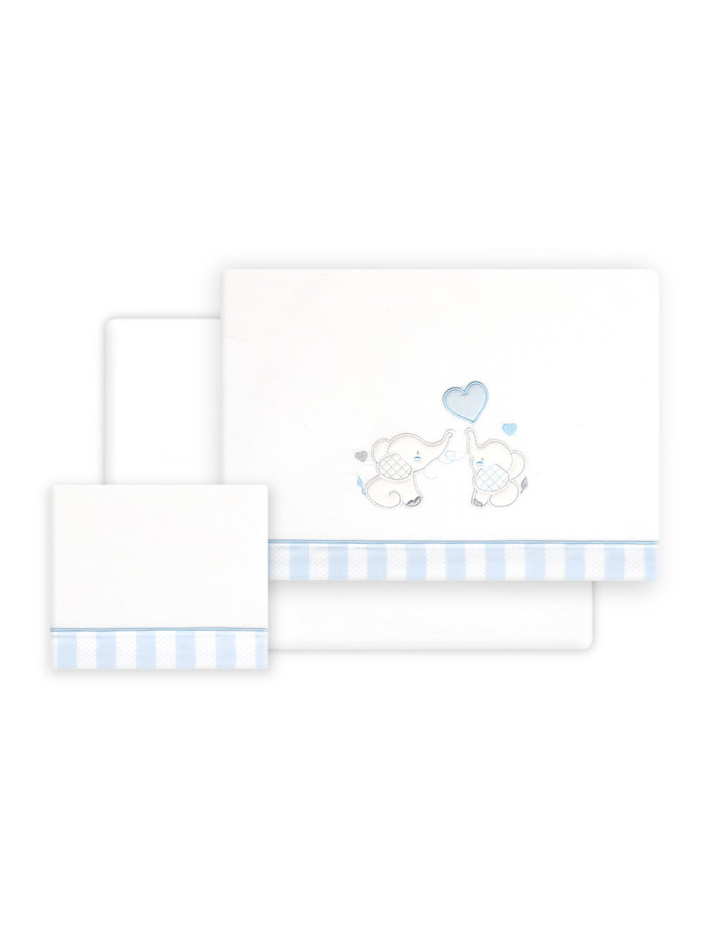 SET DE SABANAS CUNA+CHUPETERO. ELEFANTES. INTERBABY