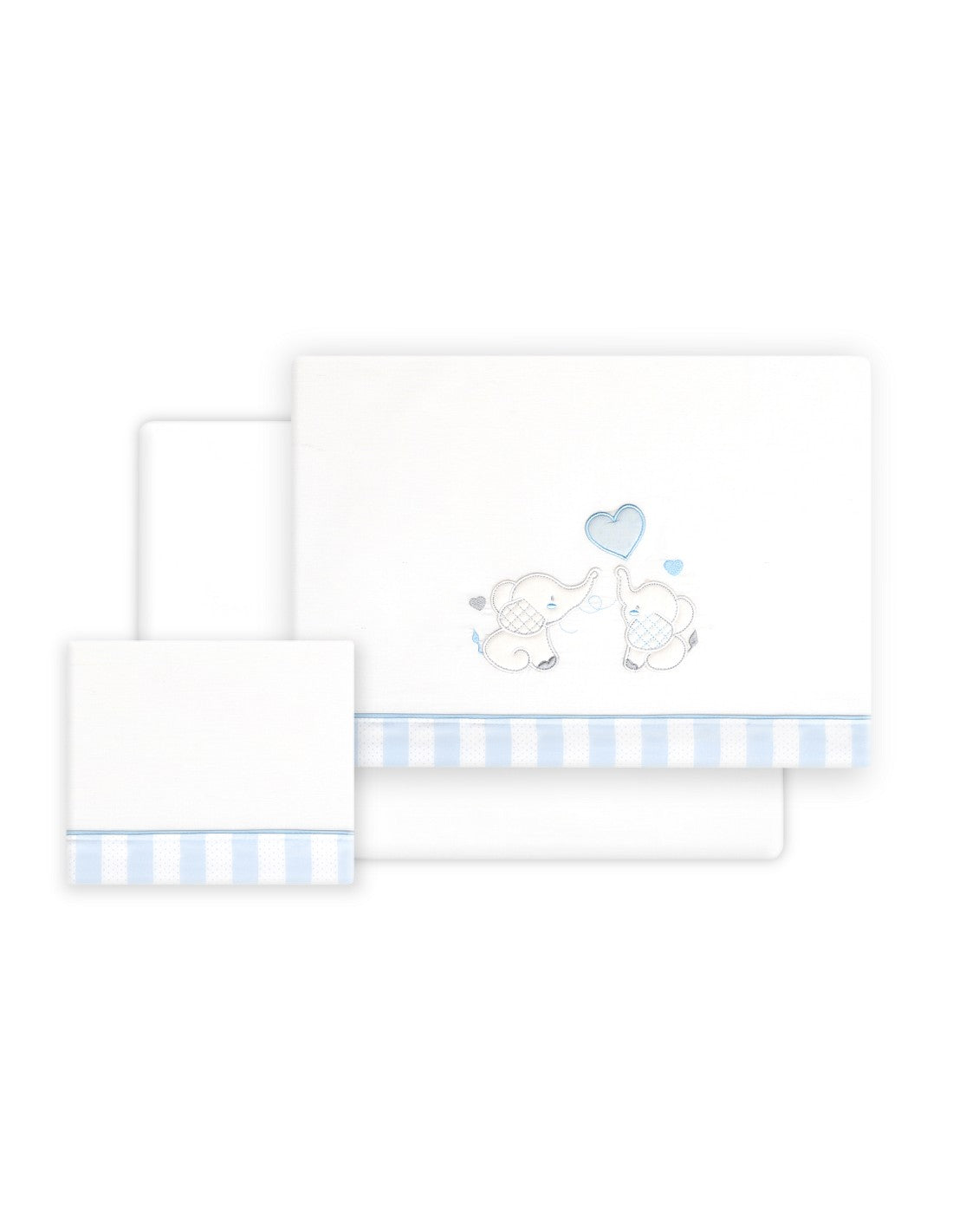 SET DE SABANAS CUNA+CHUPETERO. ELEFANTES. INTERBABY