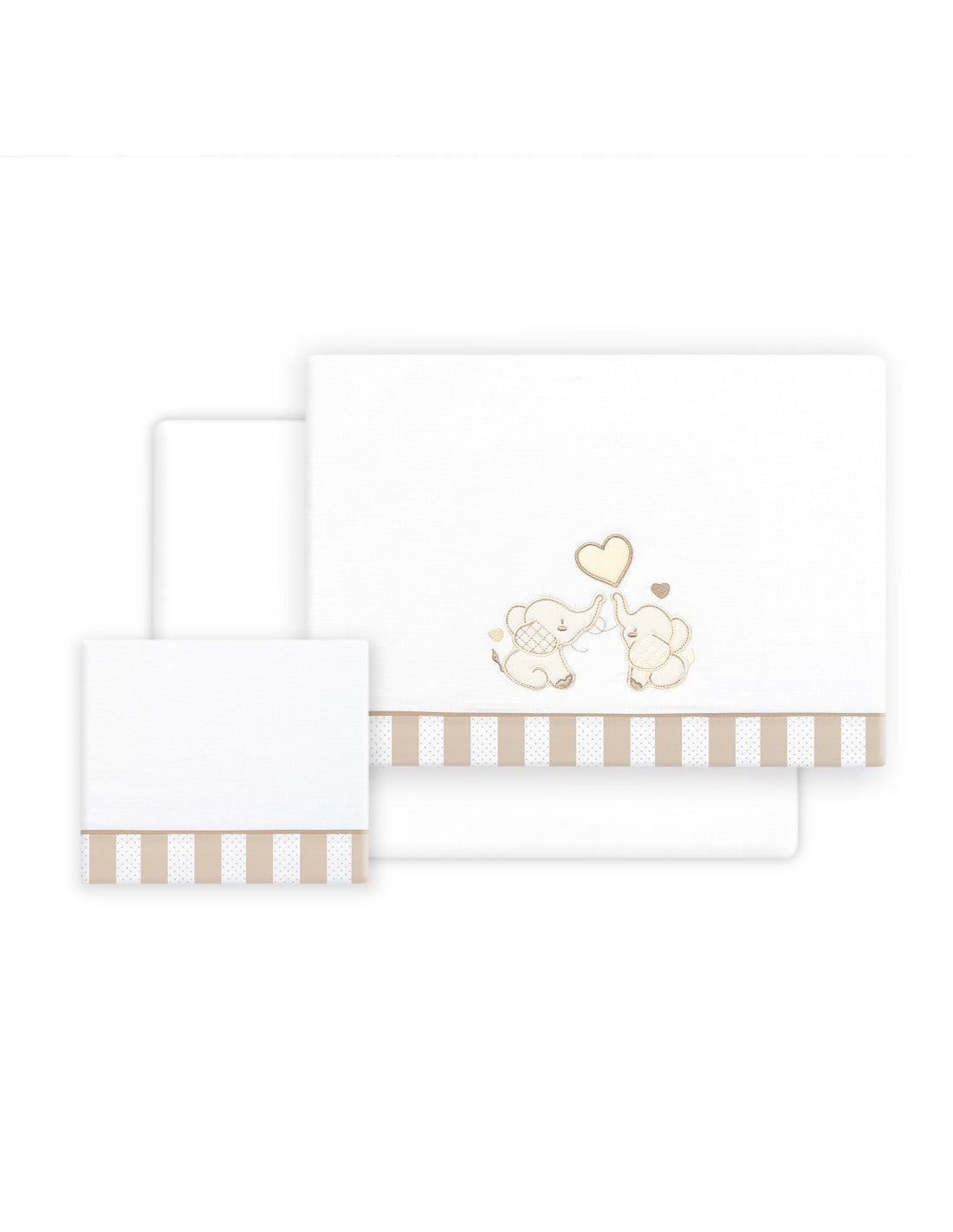 SET DE SABANAS CUNA+CHUPETERO. ELEFANTES. INTERBABY