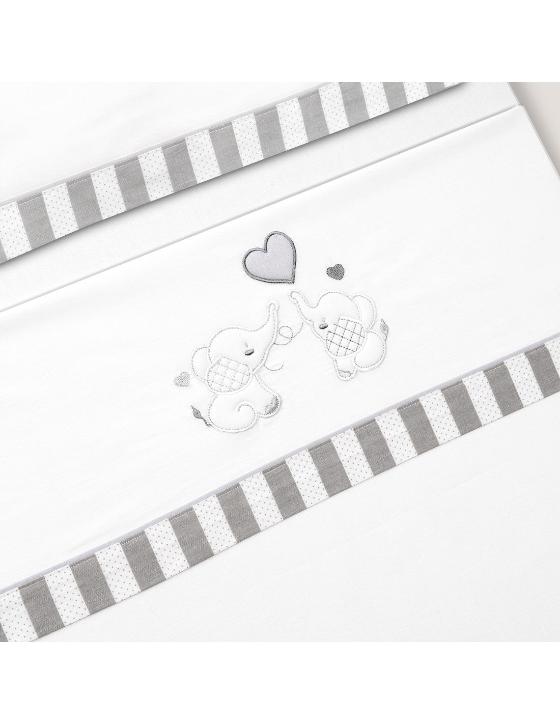 SET DE SABANAS CUNA+CHUPETERO. ELEFANTES. INTERBABY