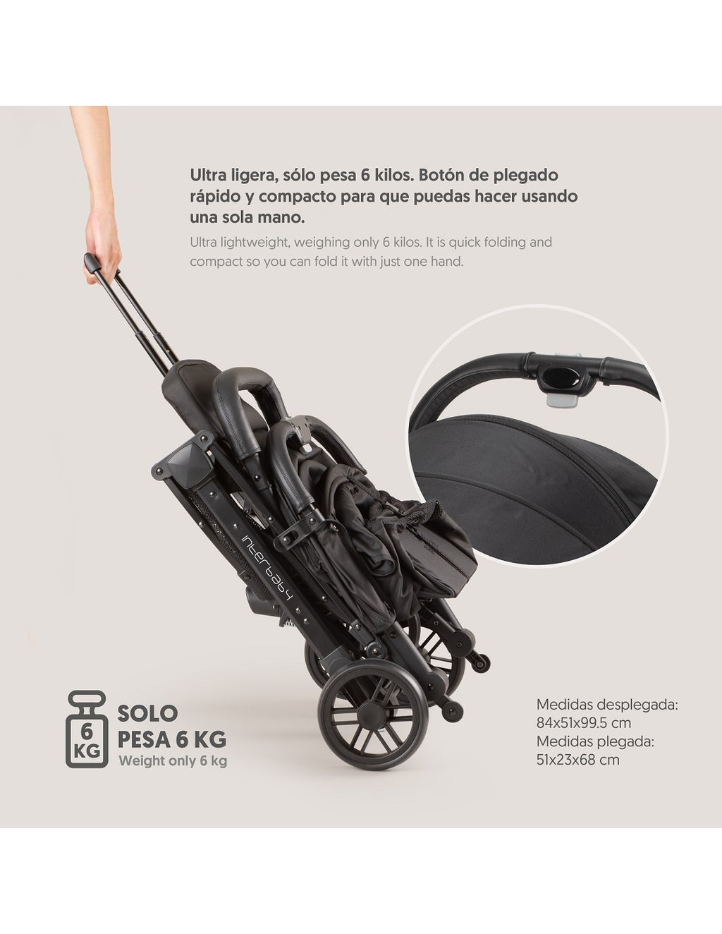 SILLA DE PASEO MINIMUM SPACE PLUS GRIS. INTERBABY