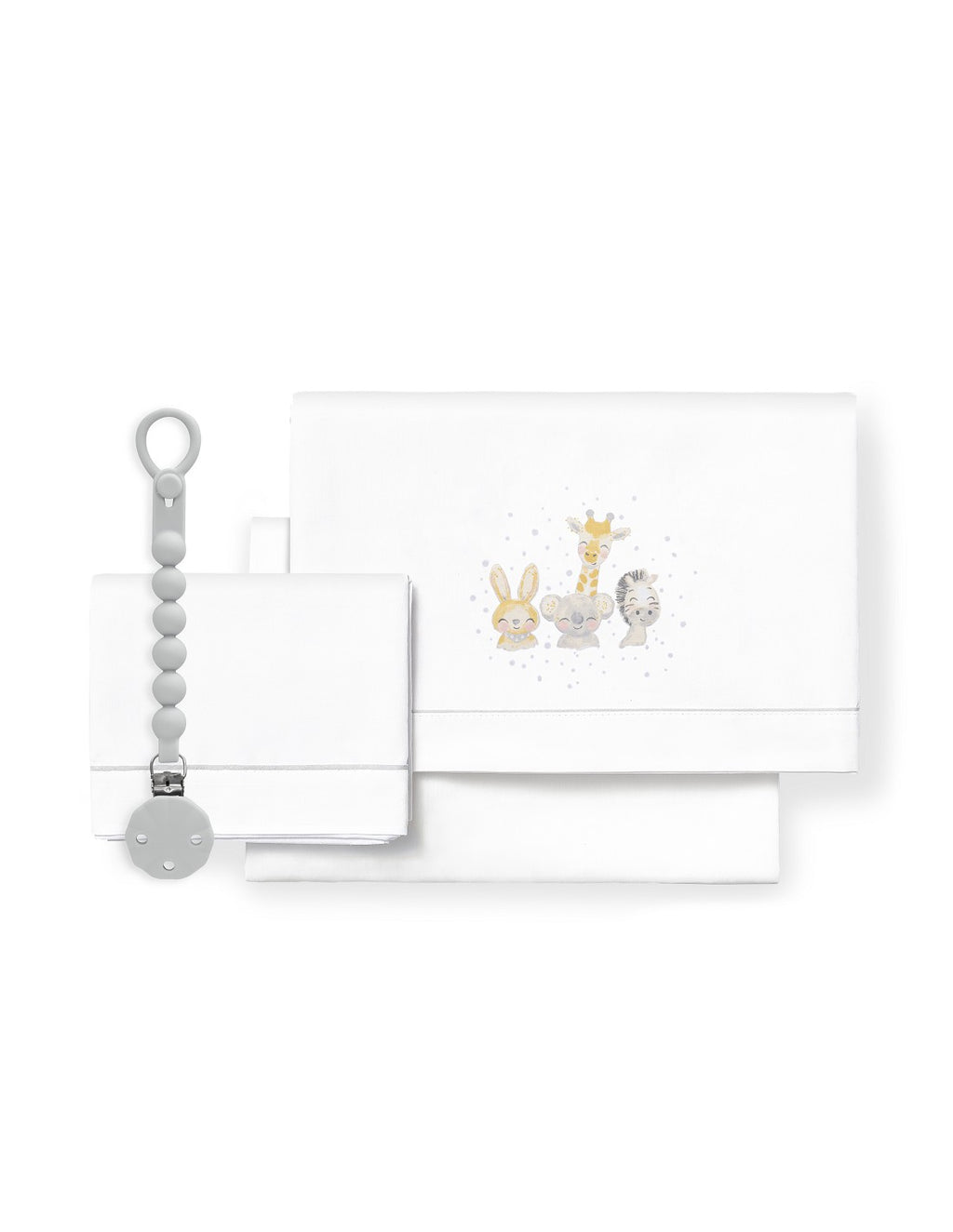 SET DE SABANAS CUNA ACUARELA + CHUPETERO INTERBABY