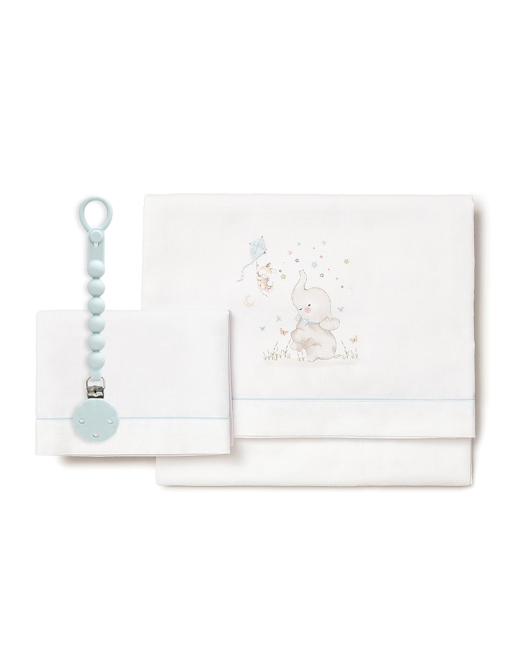 SET DE SABANAS  CUNA ELEFANTE +CHUPETERO INTERBABY