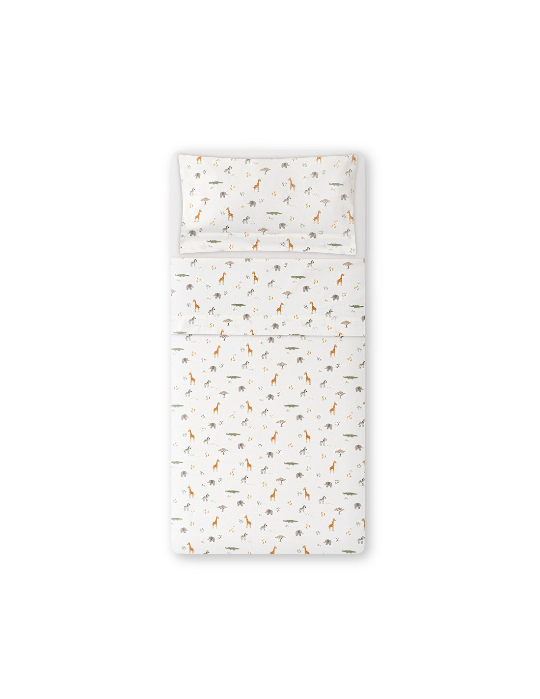 SET DE SABANAS CUNA COLECCION SAVANNA JIRAFA INTERBABY