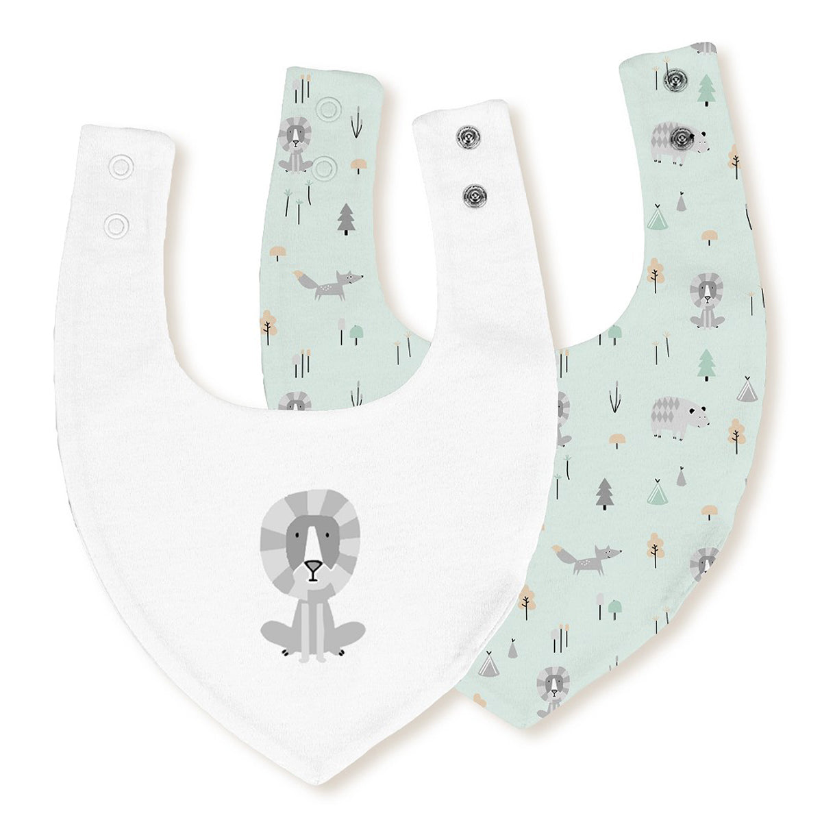 BABEROS BANDANA PACK DE 2 BAMBU FOX INTERBABY (20X30)